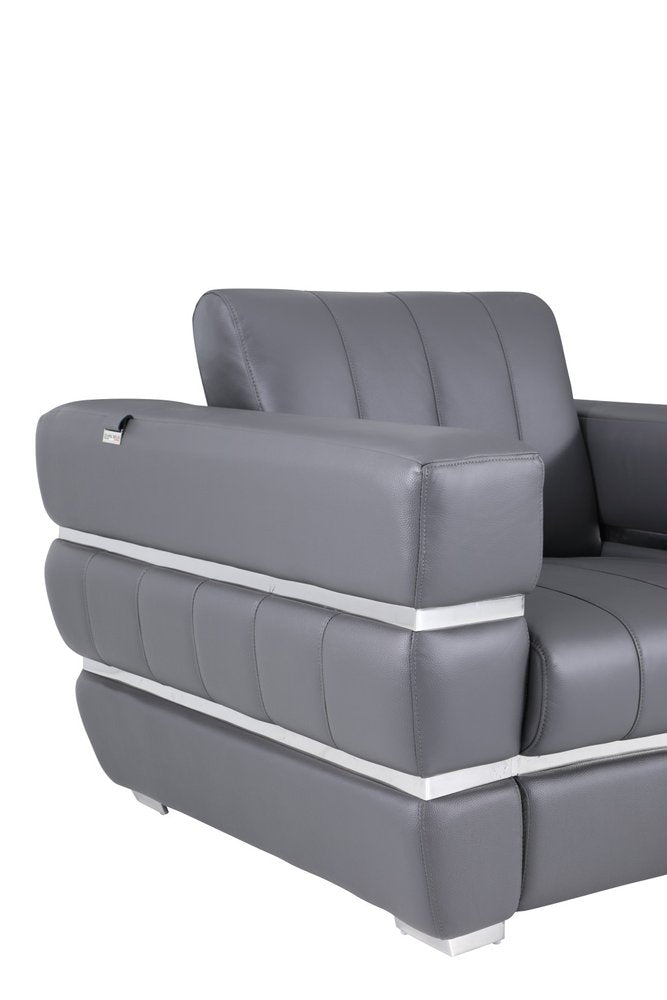 Camel Italian Leather Sofa with Silver Legs - 89-inch
