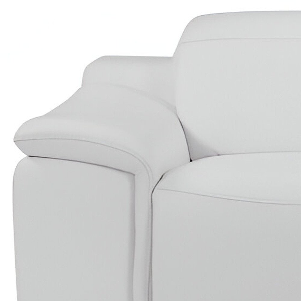 Camel Italian Leather USB Reclining Sofa with Silver Legs - 86-inch