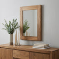 Brown Solid Wood Framed Accent Mirror - 15-inch