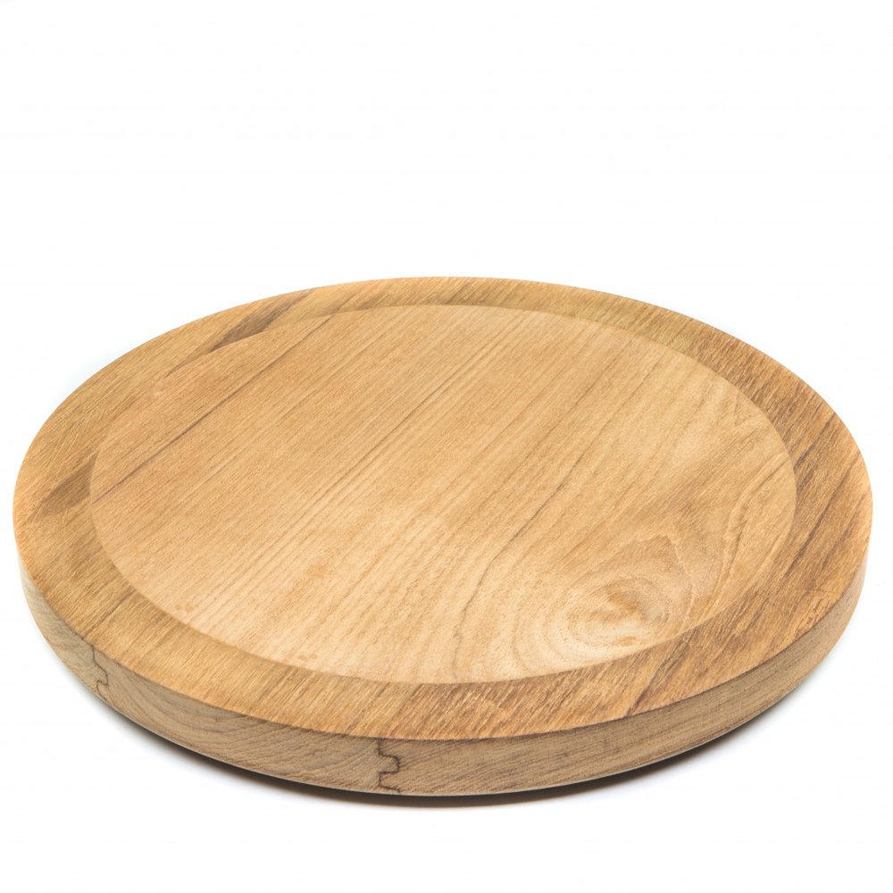 Brown Solid Wood Round Accent Mirror - 11-inch