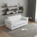 White and Silver Italian Leather Loveseat - 75-inch