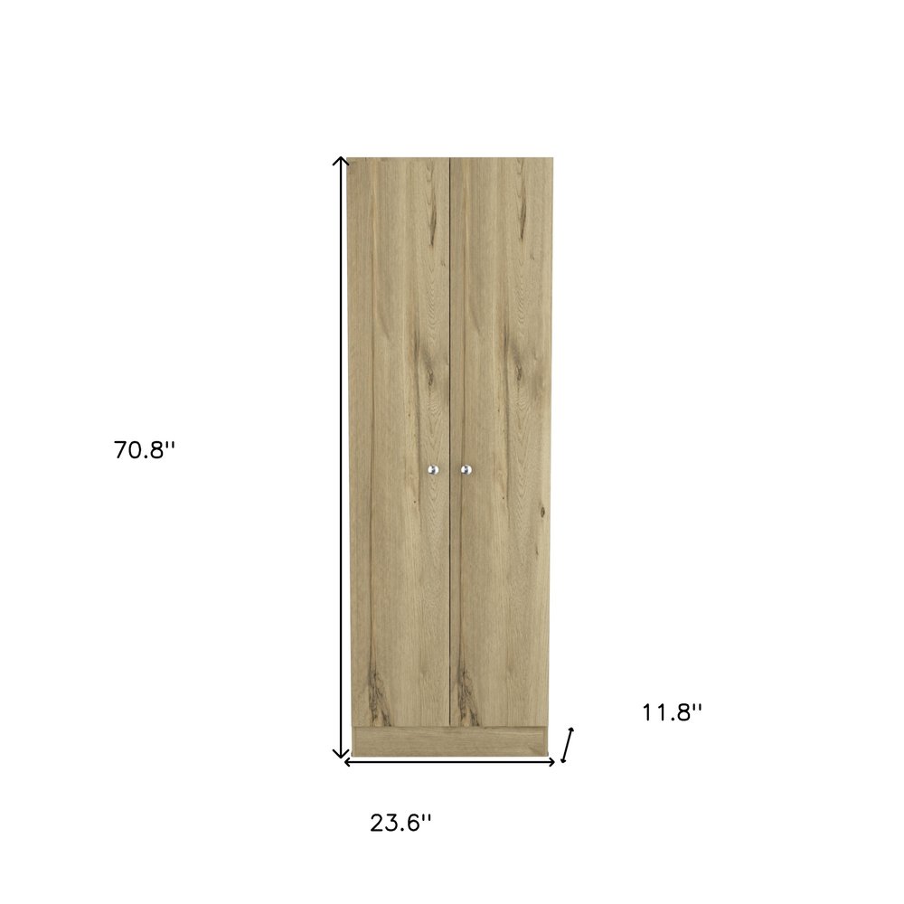 Oak Wood Pantry or Storage Closet - 71-inch