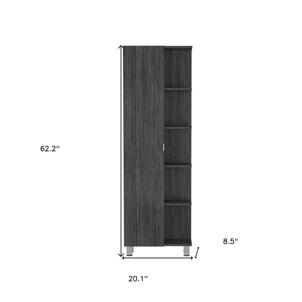 Gray Wood Accent Cabinet with Single Door - 20-inch