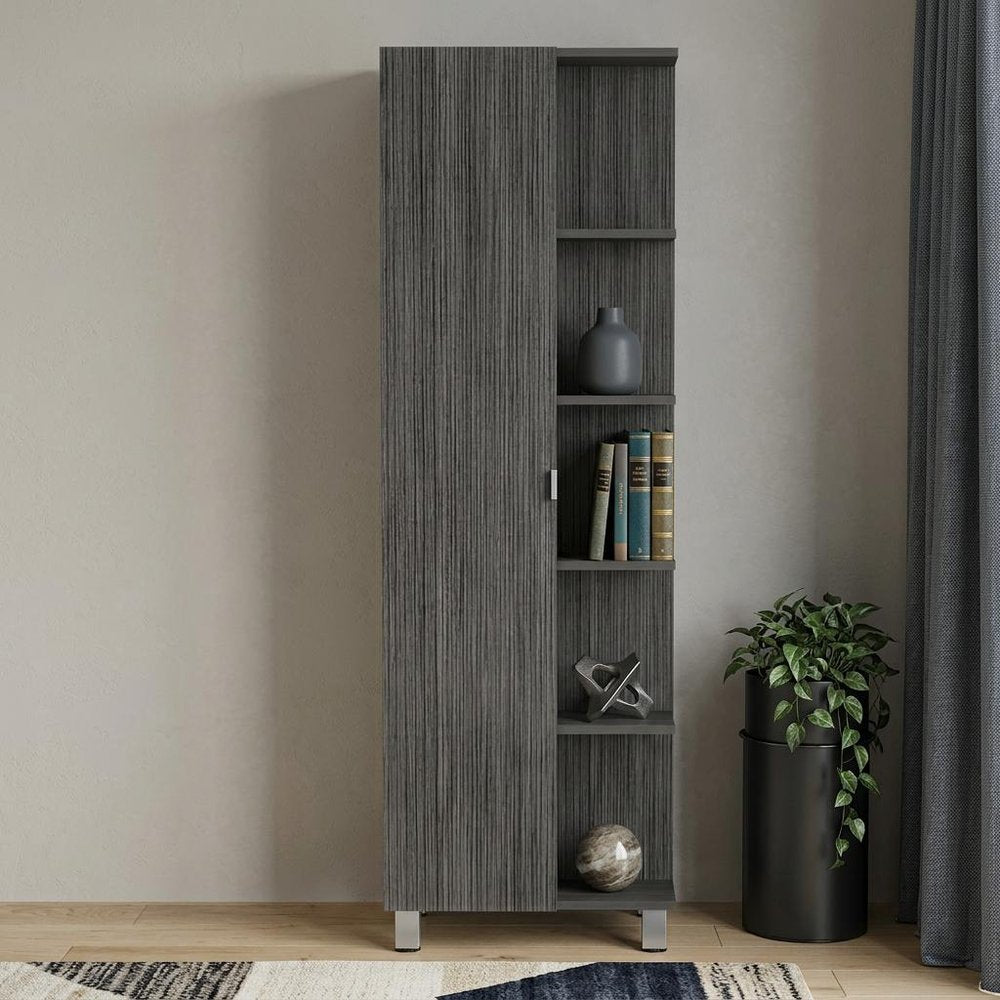 Gray Wood Accent Cabinet with Single Door - 20-inch