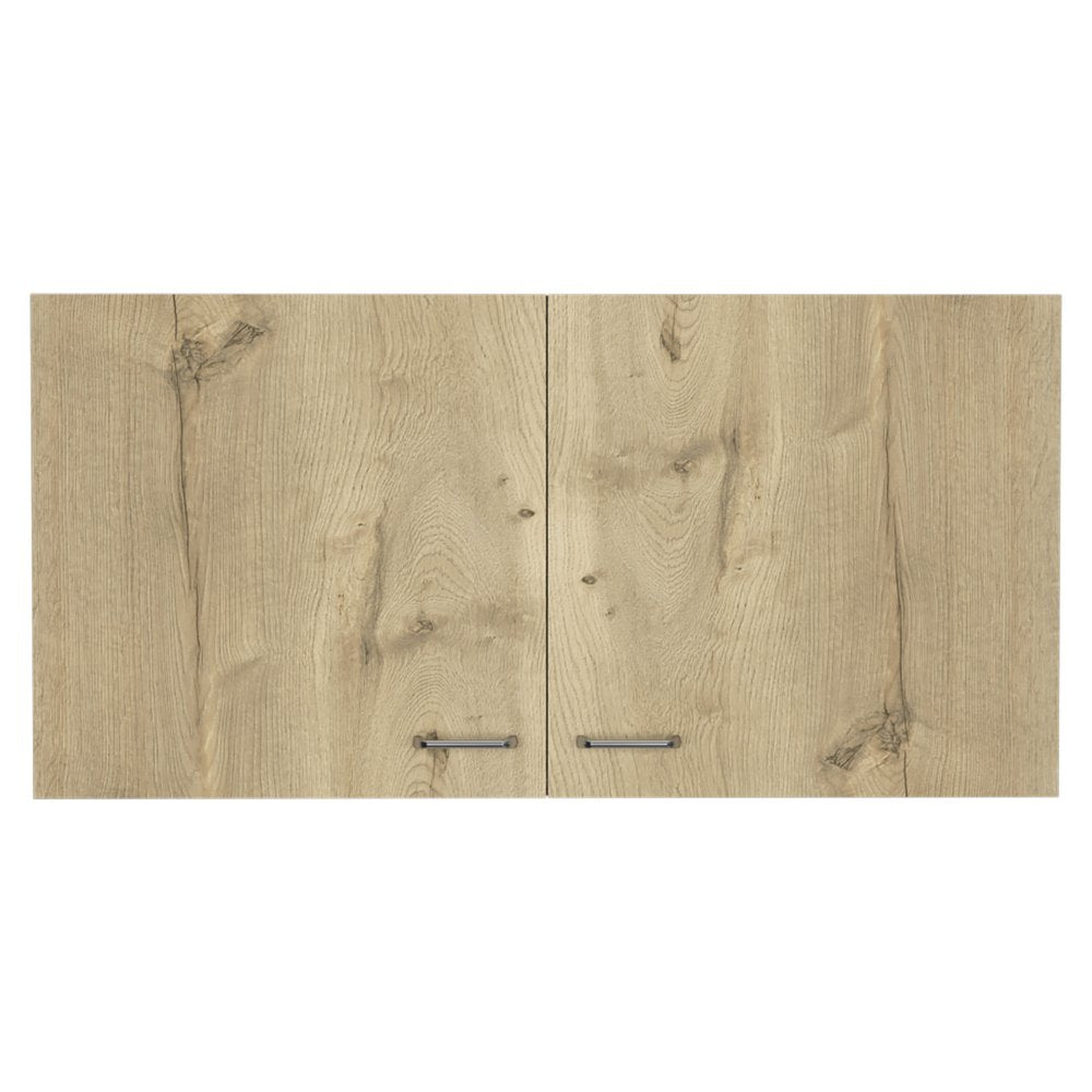 White and Light Oak Standard Accent Cabinet with One Shelf - 39-inch