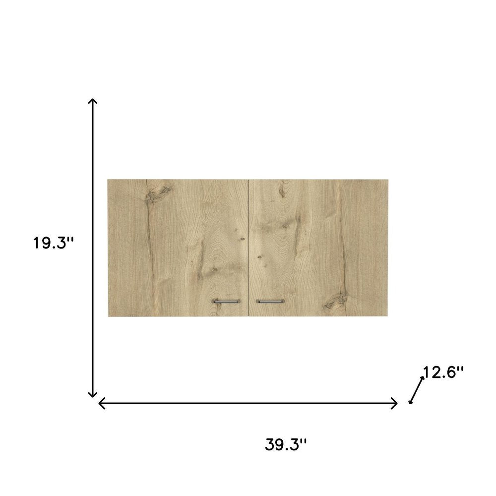 White and Light Oak Standard Accent Cabinet with One Shelf - 39-inch