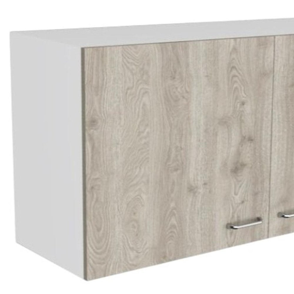 Oak Wood Wall Mounted Accent Cabinet with Two Doors - 39-inch