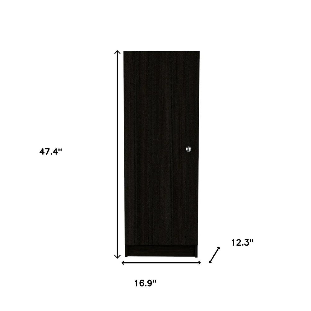 Black Wood Pantry or Storage Closet - 47-inch