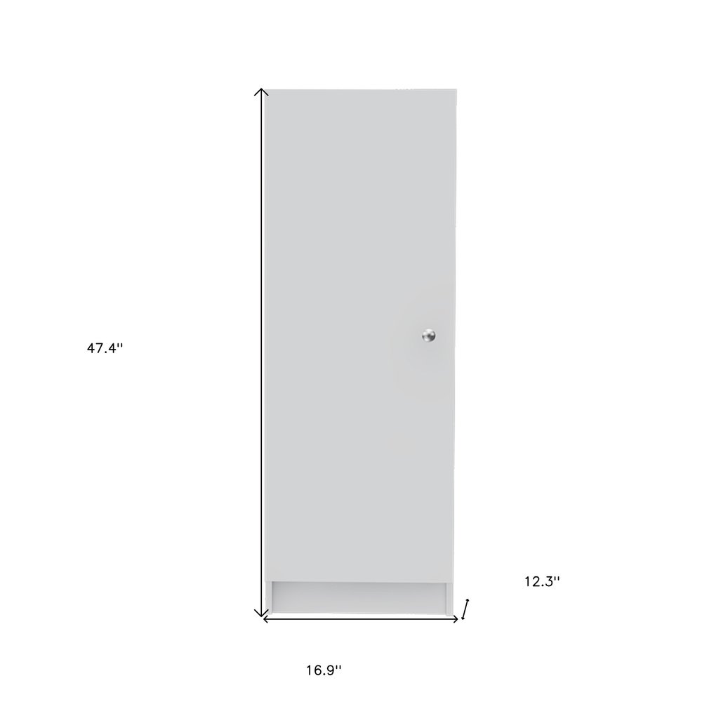 White Wood Pantry or Storage Closet - 47-inch