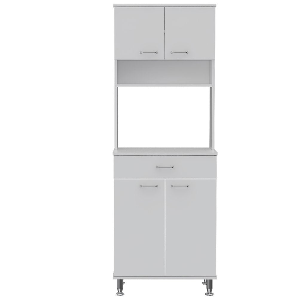 White Wood Four Door Pantry or Storage Closet - 67-inch
