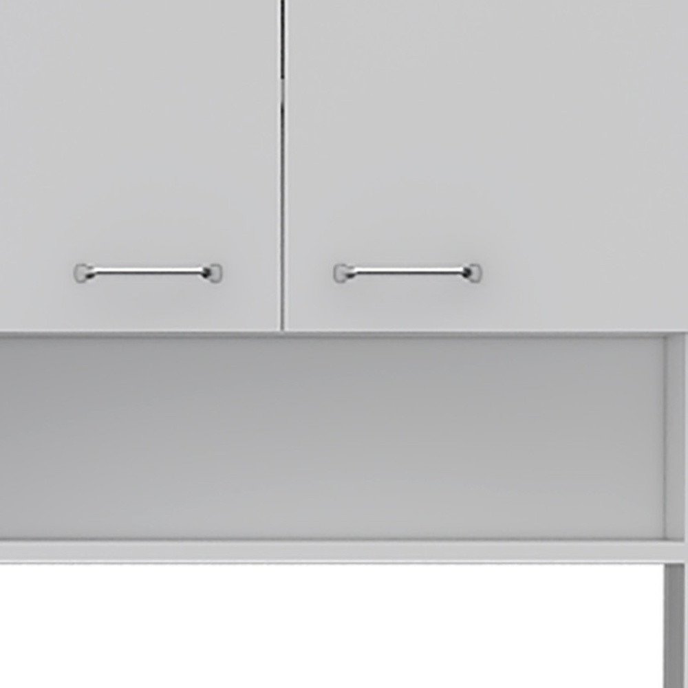 White Wood Four Door Pantry or Storage Closet - 67-inch