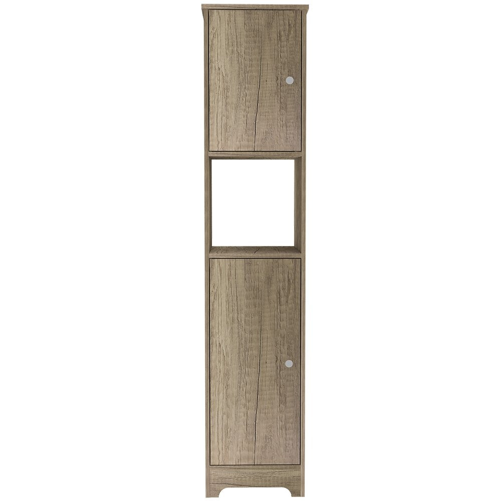 Natural Wood Accent Cabinet with Two Doors - 16-inch