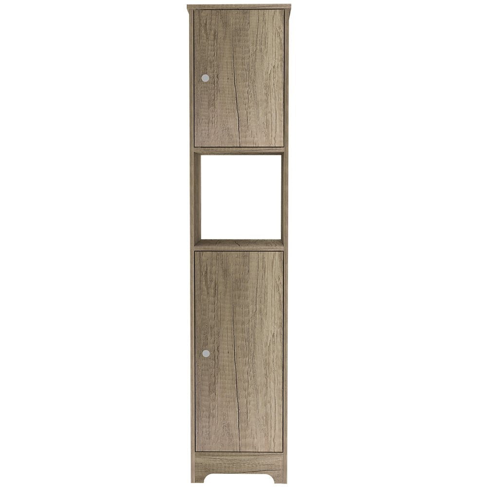 Natural Wood Accent Cabinet with Two Doors - 16-inch