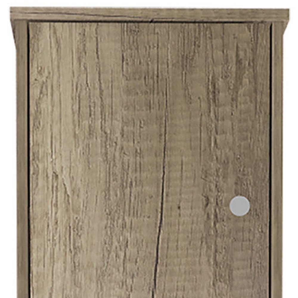 Natural Wood Accent Cabinet with Two Doors - 16-inch