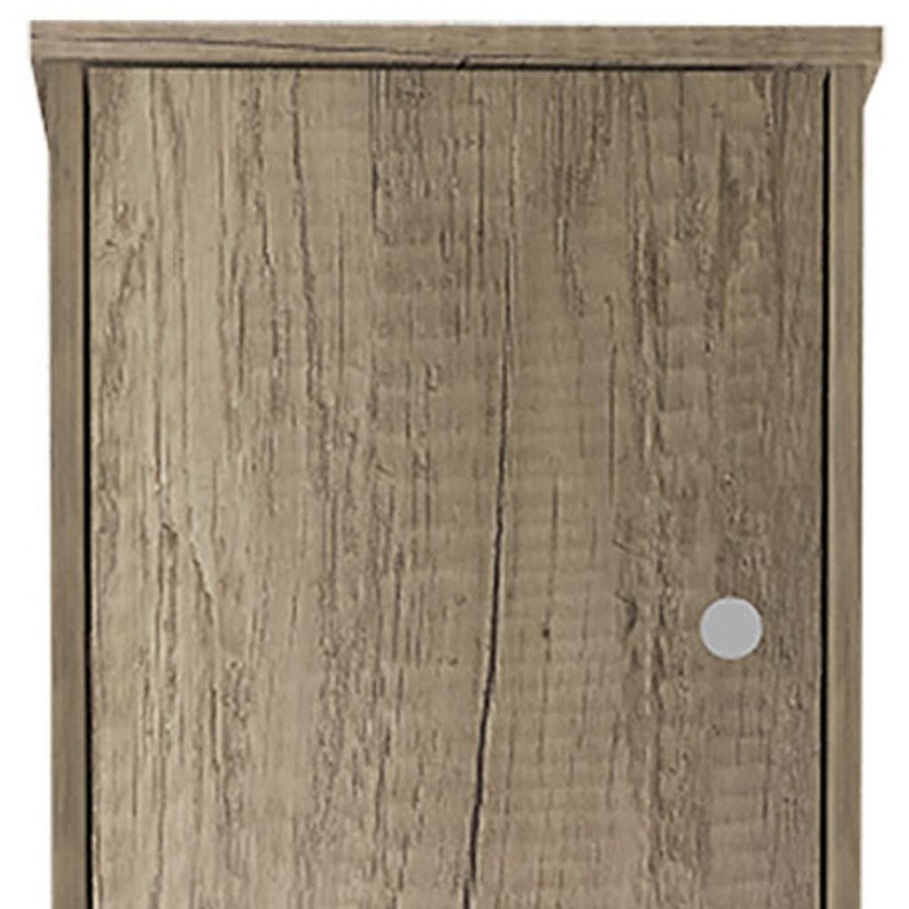 Natural Wood Accent Cabinet with Two Doors - 16-inch