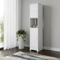 White Wood Accent Cabinet with Two Doors - 16-inch