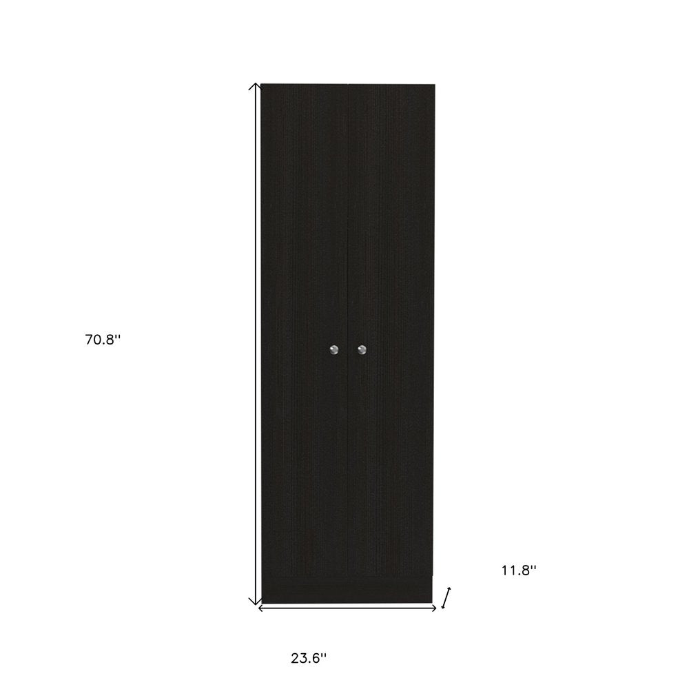 Black Wood Pantry or Storage Closet - 71-inch