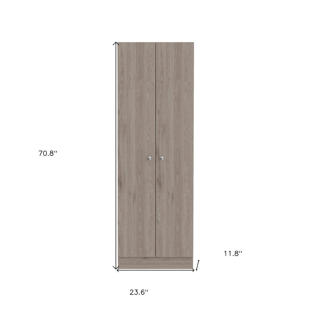Light Gray Wood Pantry or Storage Closet - 71-inch