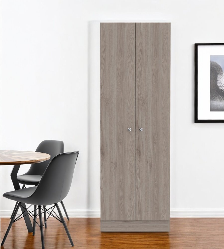 Light Gray Wood Pantry or Storage Closet - 71-inch