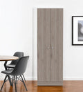 Light Gray Wood Pantry or Storage Closet - 71-inch