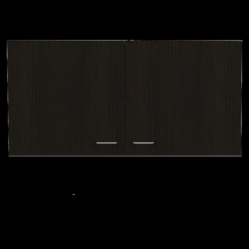 Black and White Wood Wall Mounted Accent Cabinet with Two Doors - 39-inch