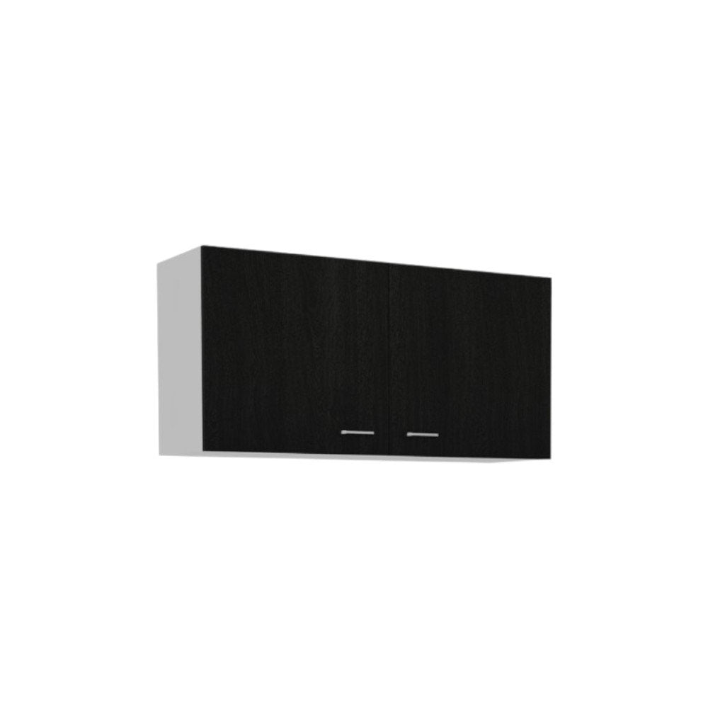Black and White Wood Wall Mounted Accent Cabinet with Two Doors - 39-inch