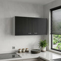 Black and White Wood Wall Mounted Accent Cabinet with Two Doors - 39-inch