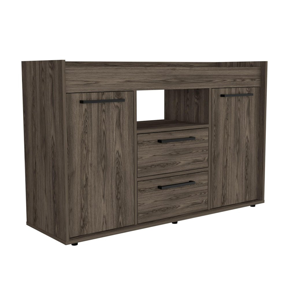 Dark Brown Two Drawer with Two Doors - 47-inch