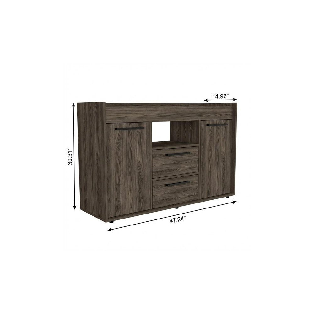 Dark Brown Two Drawer with Two Doors - 47-inch