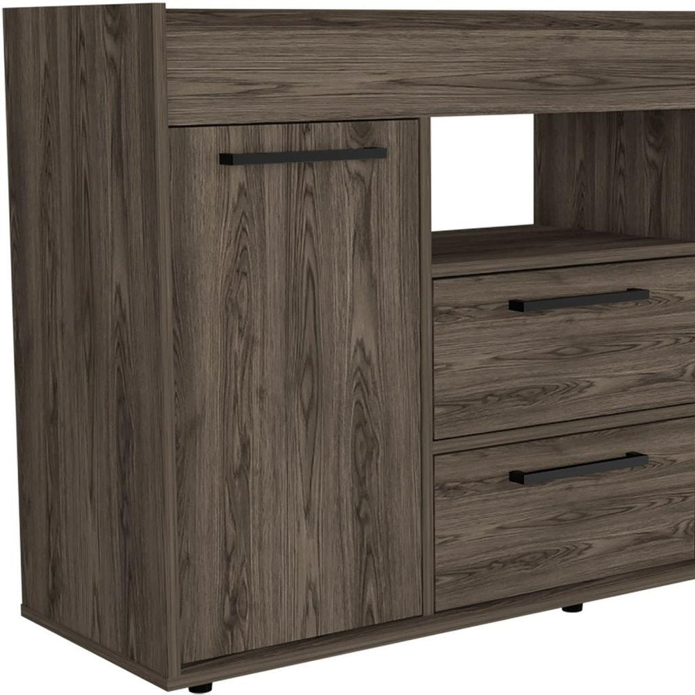 Dark Brown Two Drawer with Two Doors - 47-inch