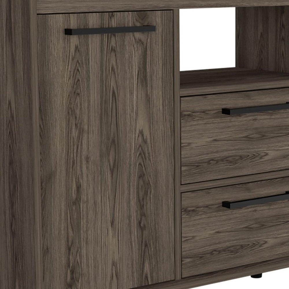 Dark Brown Two Drawer with Two Doors - 47-inch