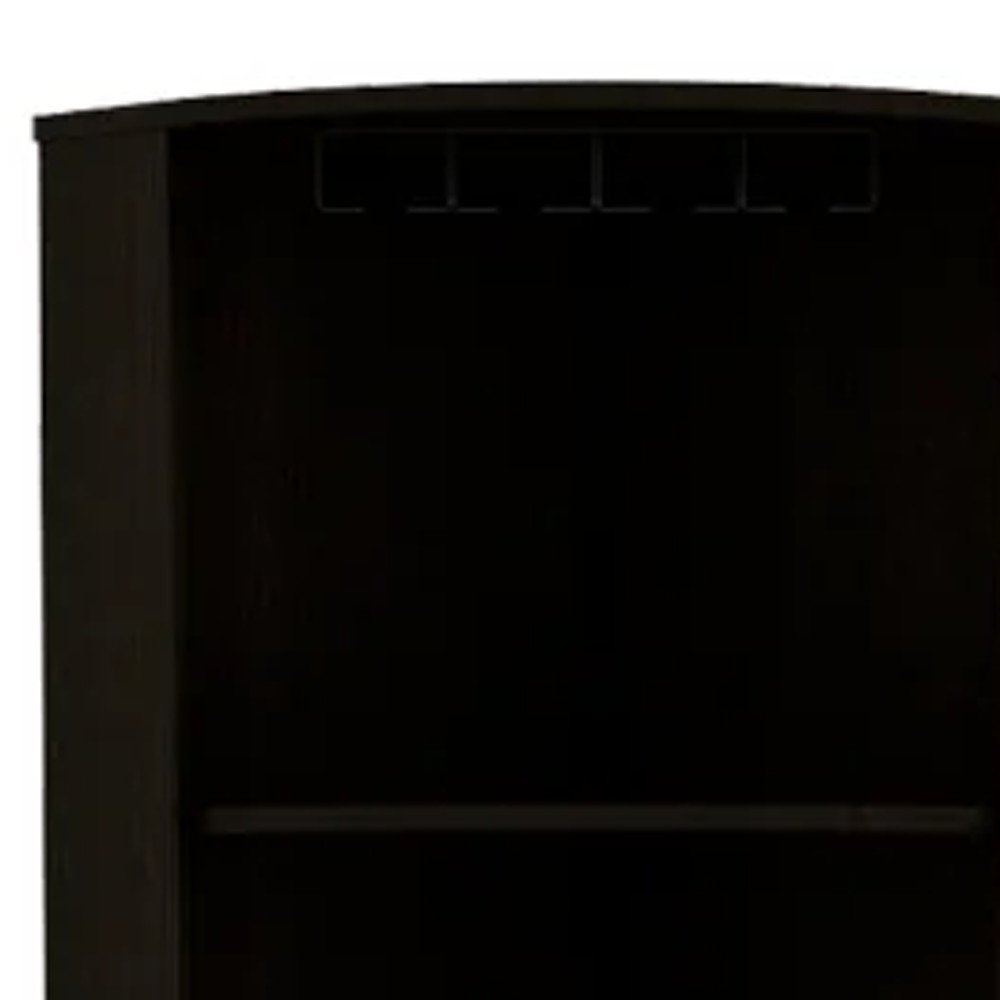 Black Wood Corner Bar Cabinet with Two Doors - 71-inch