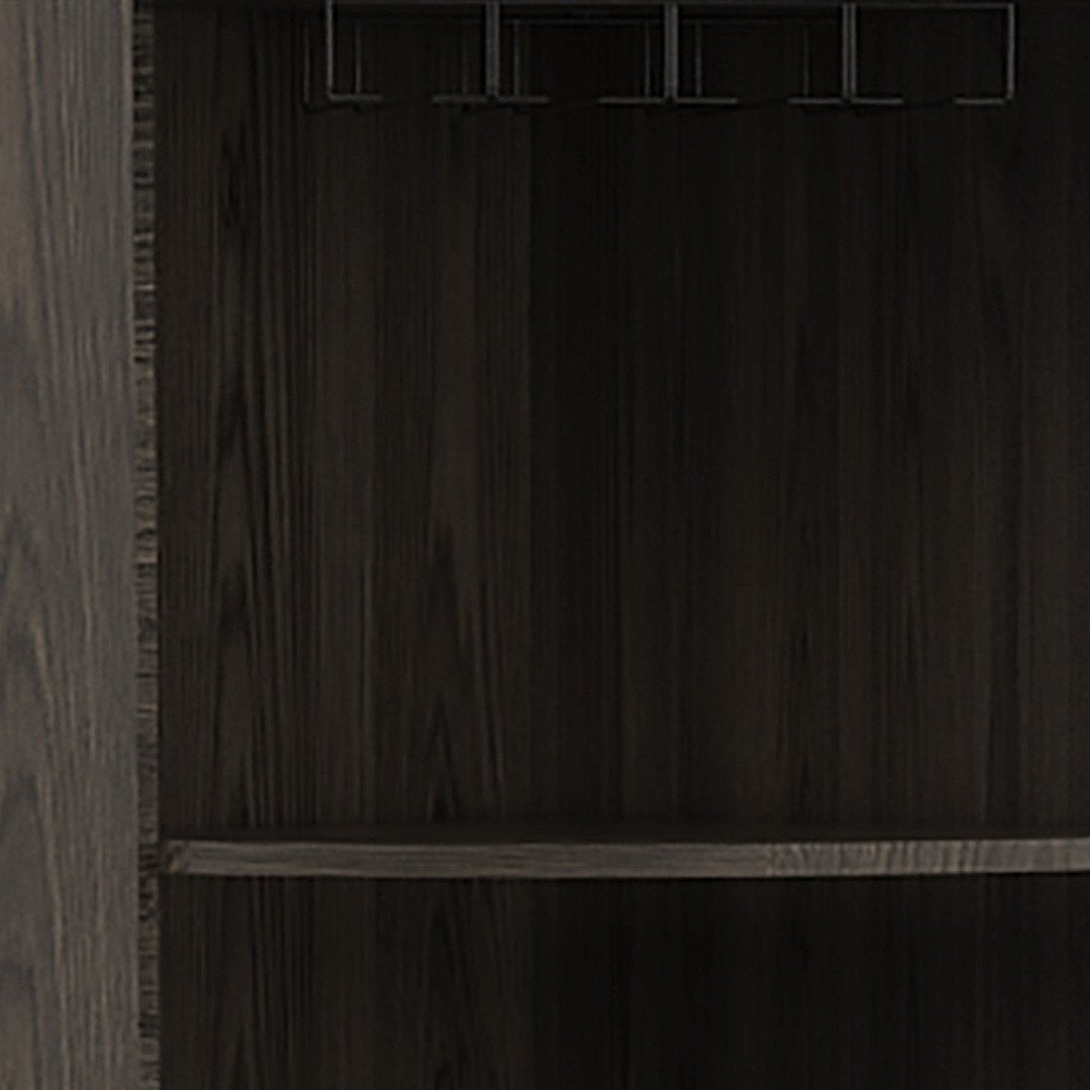 Dark Brown Wood Corner Bar Cabinet with Two Doors - 71-inch