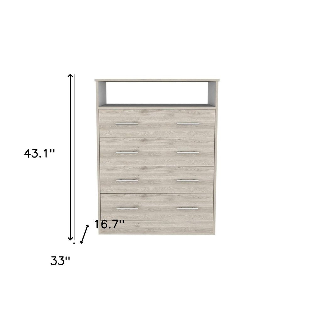 Light Grey Manufactured Wood Four Drawer Dresser - 33-inch