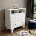 White Wood Two Drawer Dresser - 32-inch