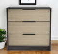 Brown and Black Three Drawer Dresser - 28-inch