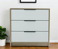 Brown and White Three Drawer Dresser - 28-inch