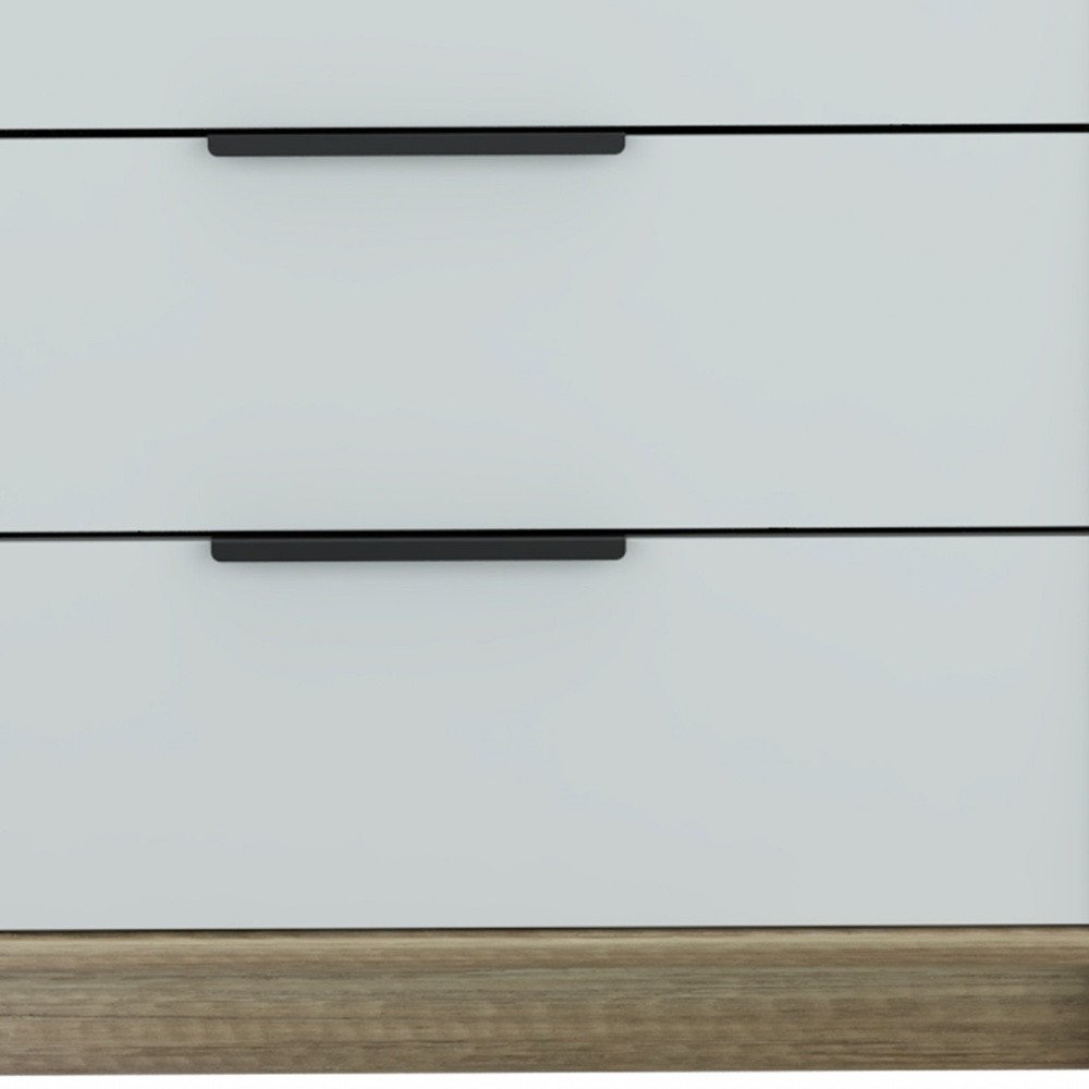 Brown and White Three Drawer Dresser - 28-inch