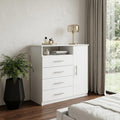 White Manufactured Wood Four Drawer Combo Dresser - 36-inch