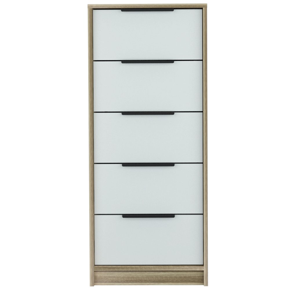 Brown and White Three Drawer Dresser - 28-inch