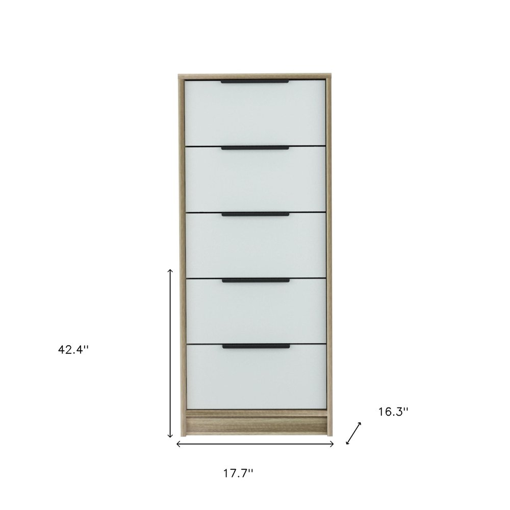 Brown and White Three Drawer Dresser - 28-inch