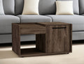 Dark Walnut Manufactured Wood Rectangular Coffee Table with Shelf