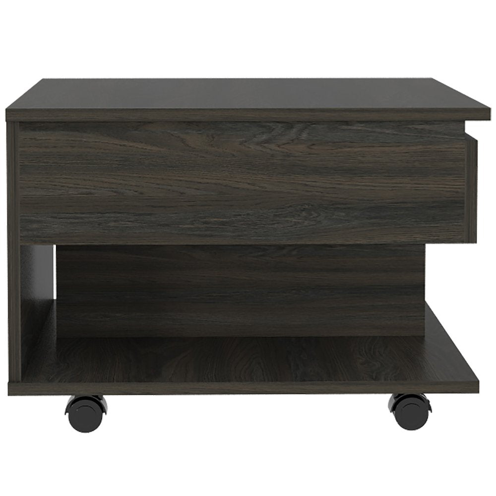 Carbon Espresso Manufactured Wood Rectangular Coffee Table with Drawer