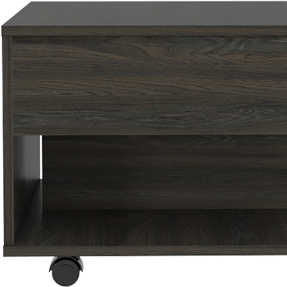 Carbon Espresso Manufactured Wood Rectangular Coffee Table with Drawer