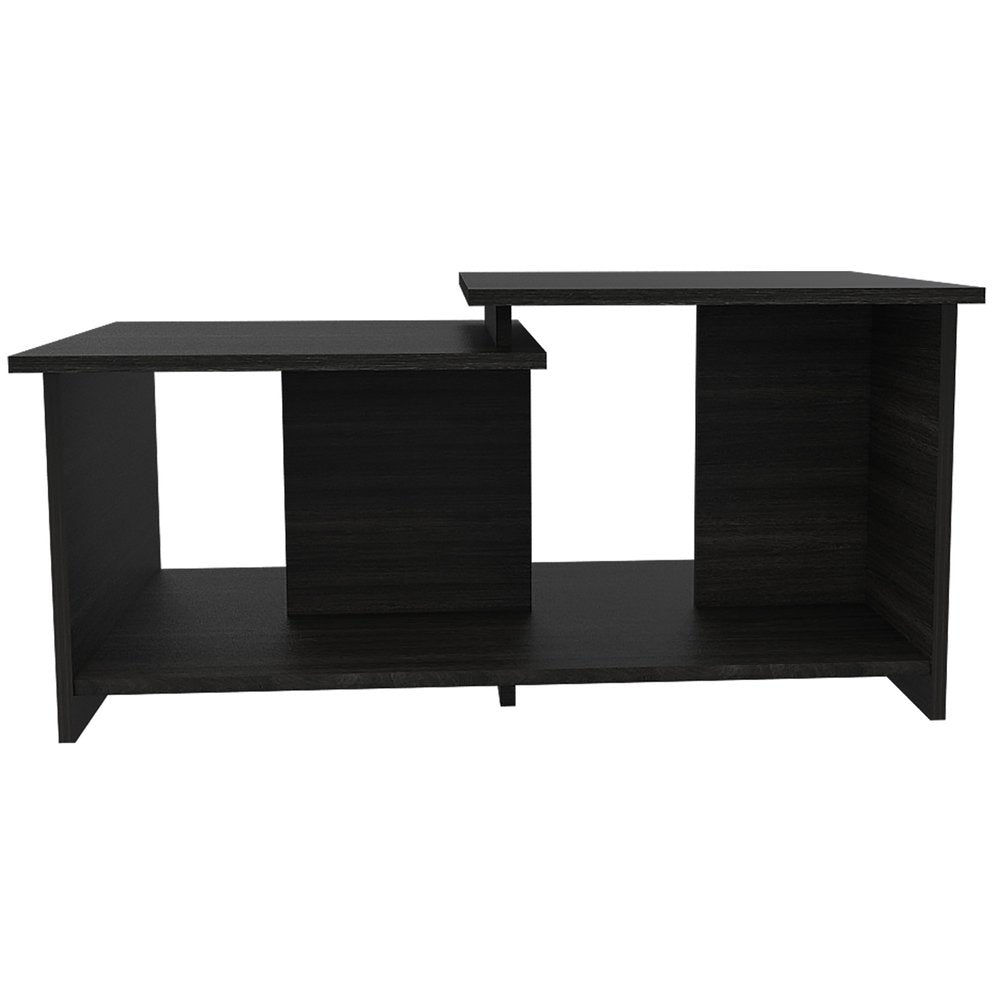 Black Wood Abstract Coffee Table - 35-inch
