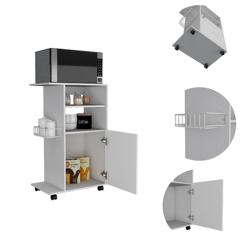 White 24 Rolling Kitchen Cart with Storage