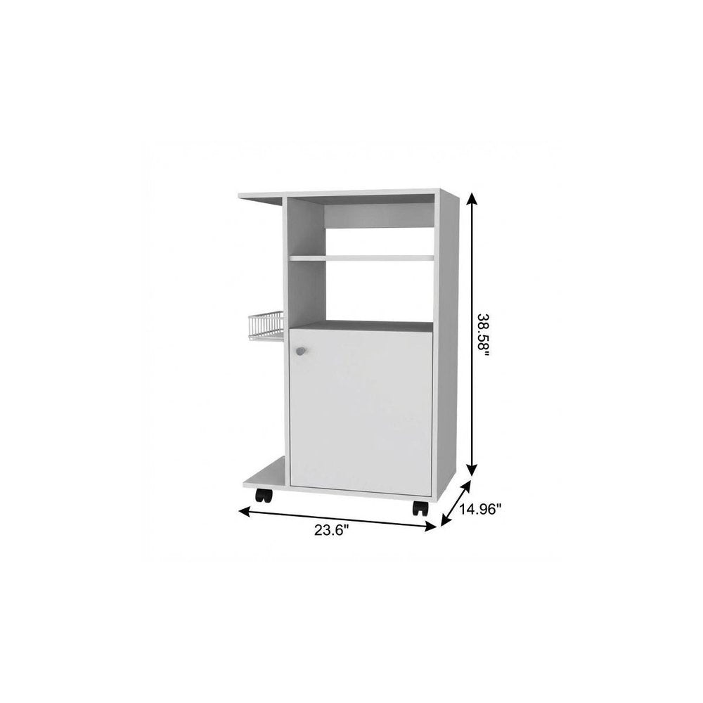 White 24 Rolling Kitchen Cart with Storage