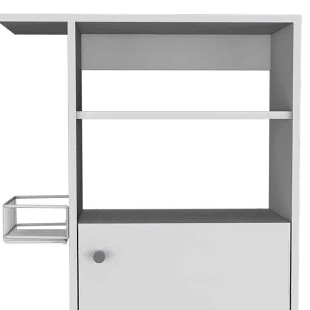 White 24 Rolling Kitchen Cart with Storage
