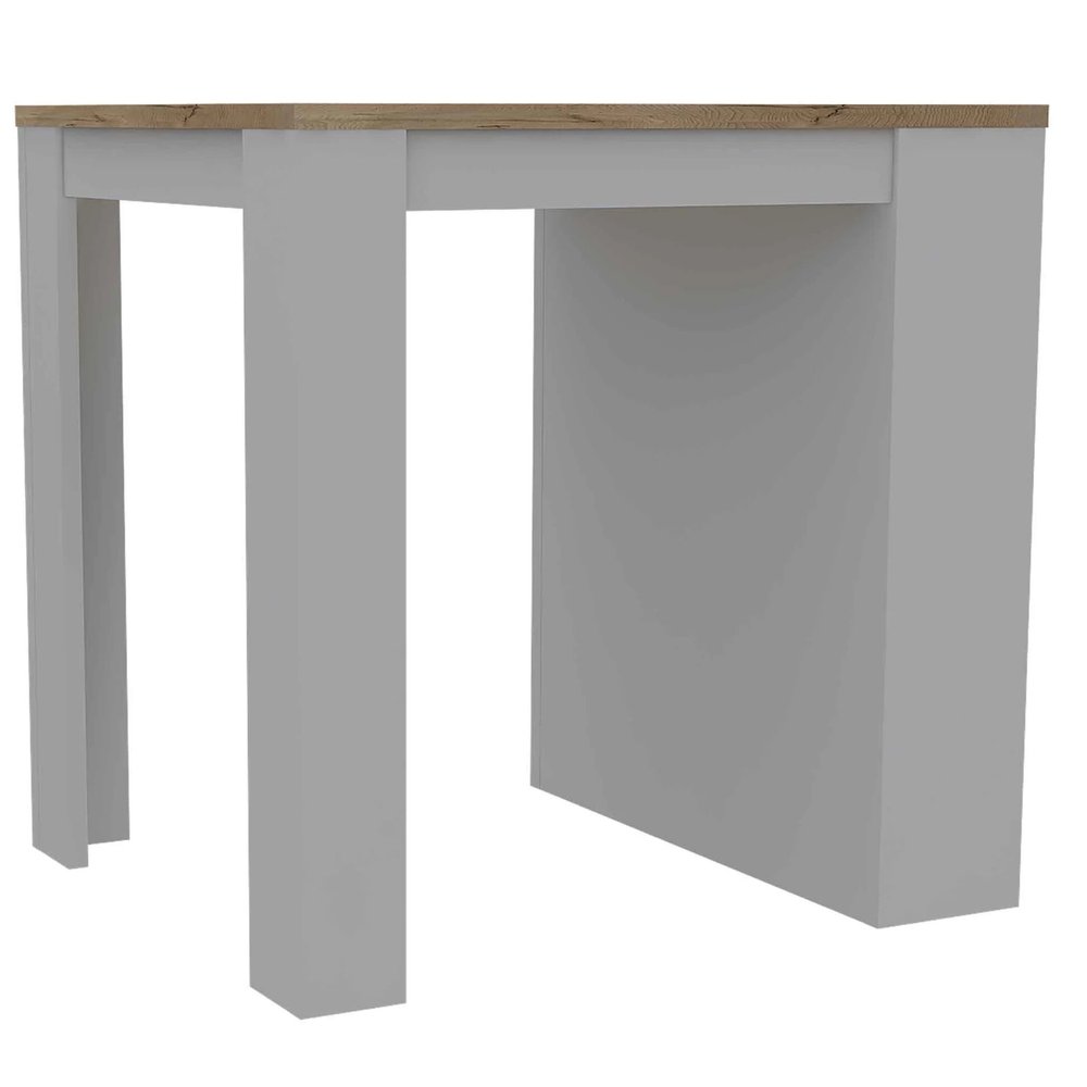 Natural and White Wood Kitchen Island with Storage - 36-inch