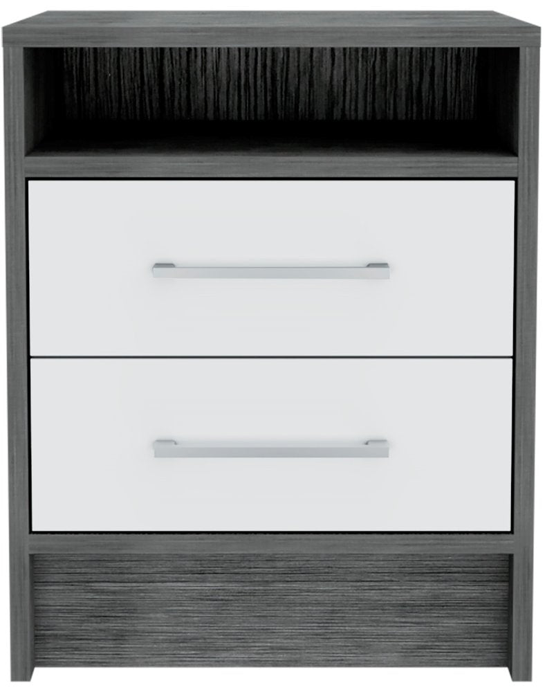 Wood Two Drawer Nightstand - 20-inch